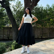 Spring Flowy Skirt - Black