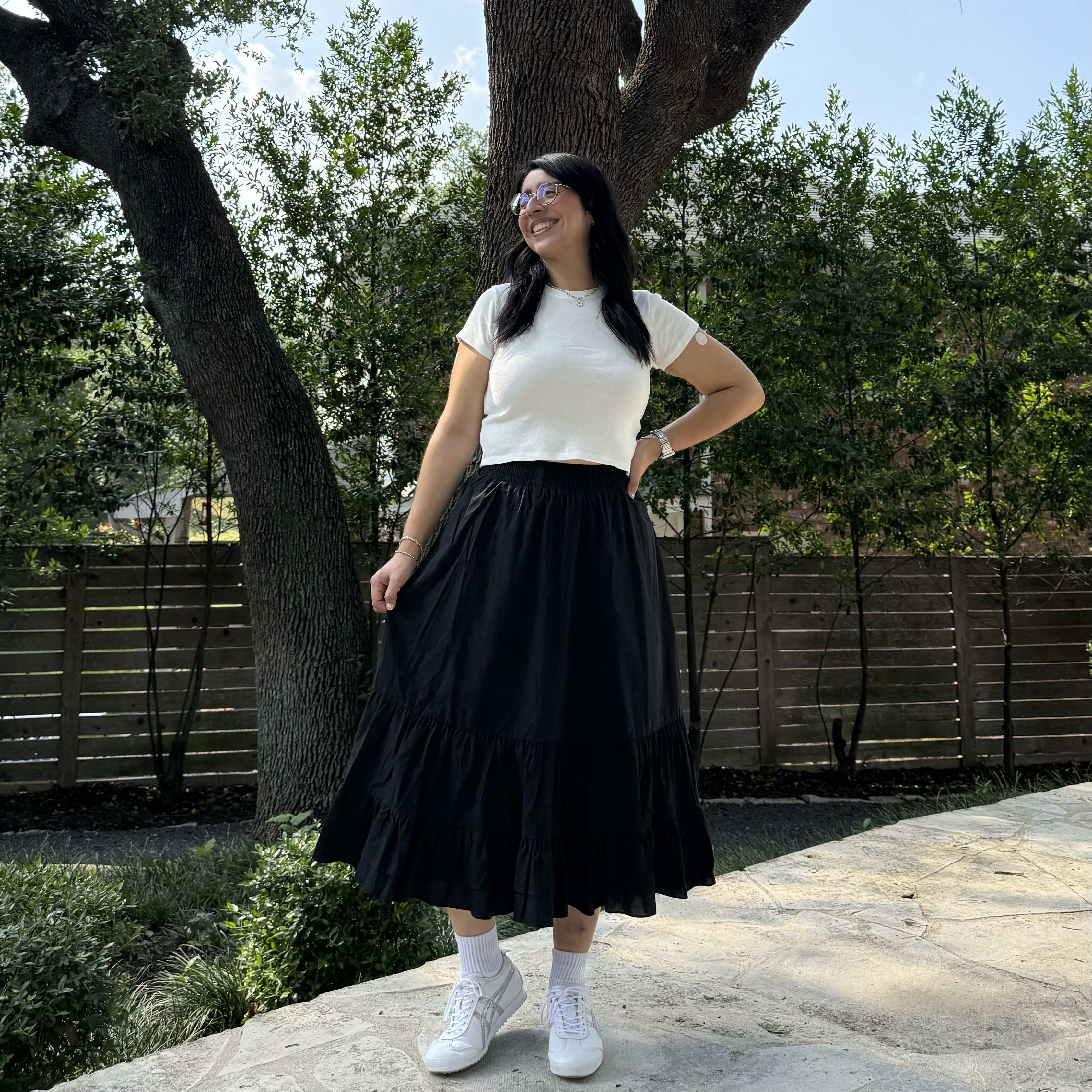 Spring Flowy Skirt - Black