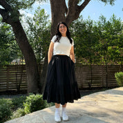 Spring Flowy Skirt - Black