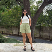 Summer Gingham Shorts - Matcha *Clearance Sale*