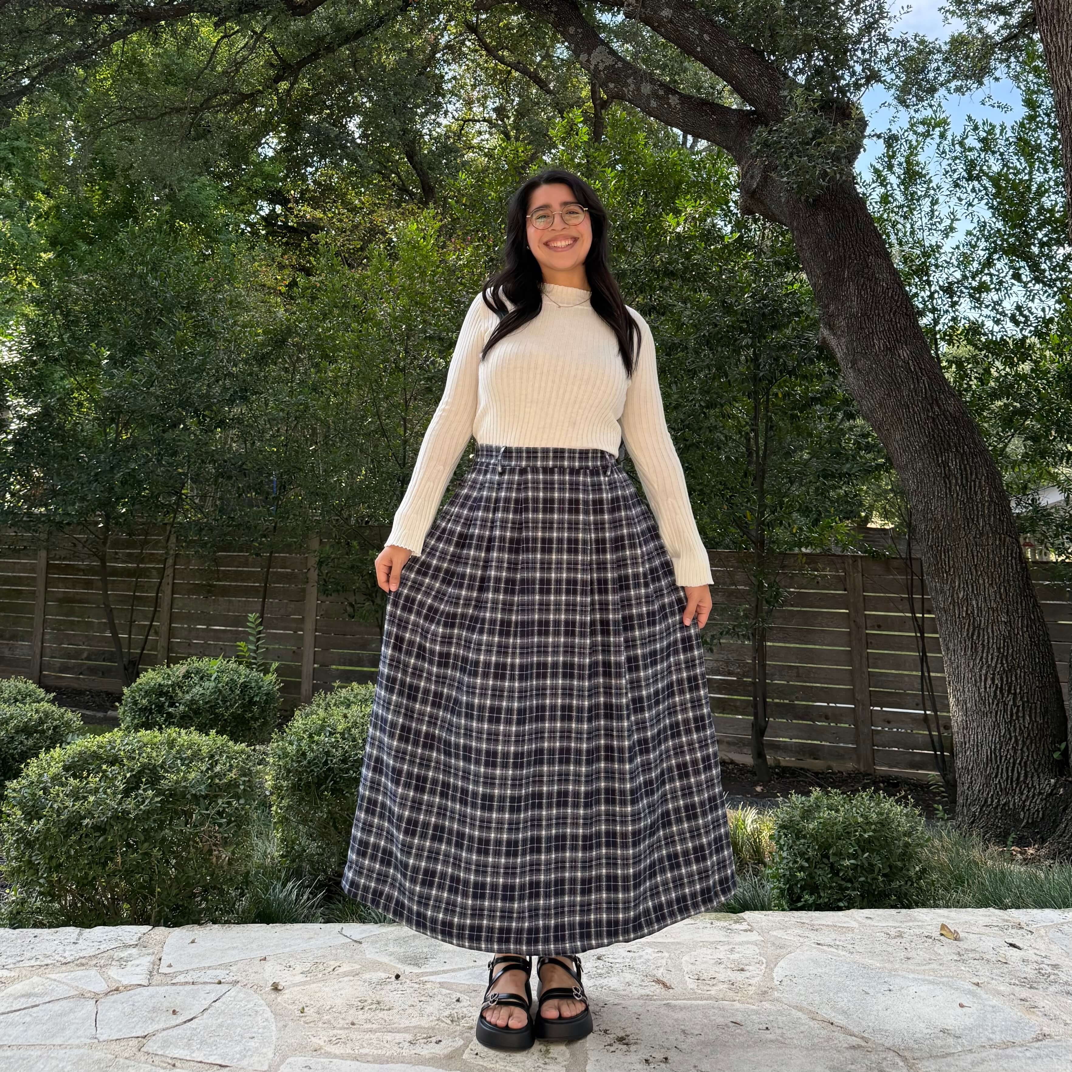 Harvest Moon Skirt - Blueberry Plaid *Clearance Sale*