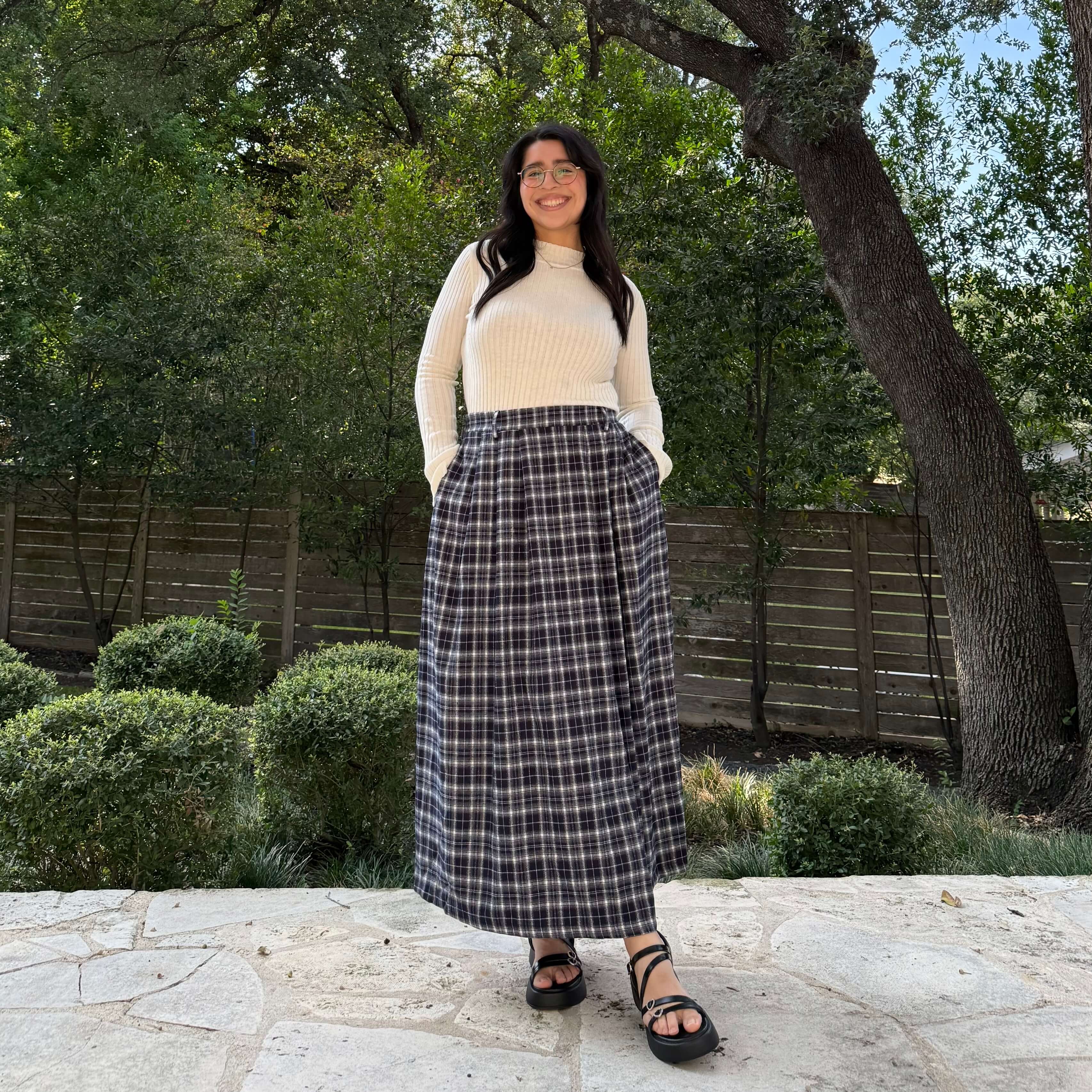 Harvest Moon Skirt - Blueberry Plaid *Clearance Sale*