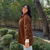 Cozy Long-Sleeve Button-Up - Chocolate Plaid *Clearance Sale*