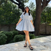 Gingham Dress - Sky