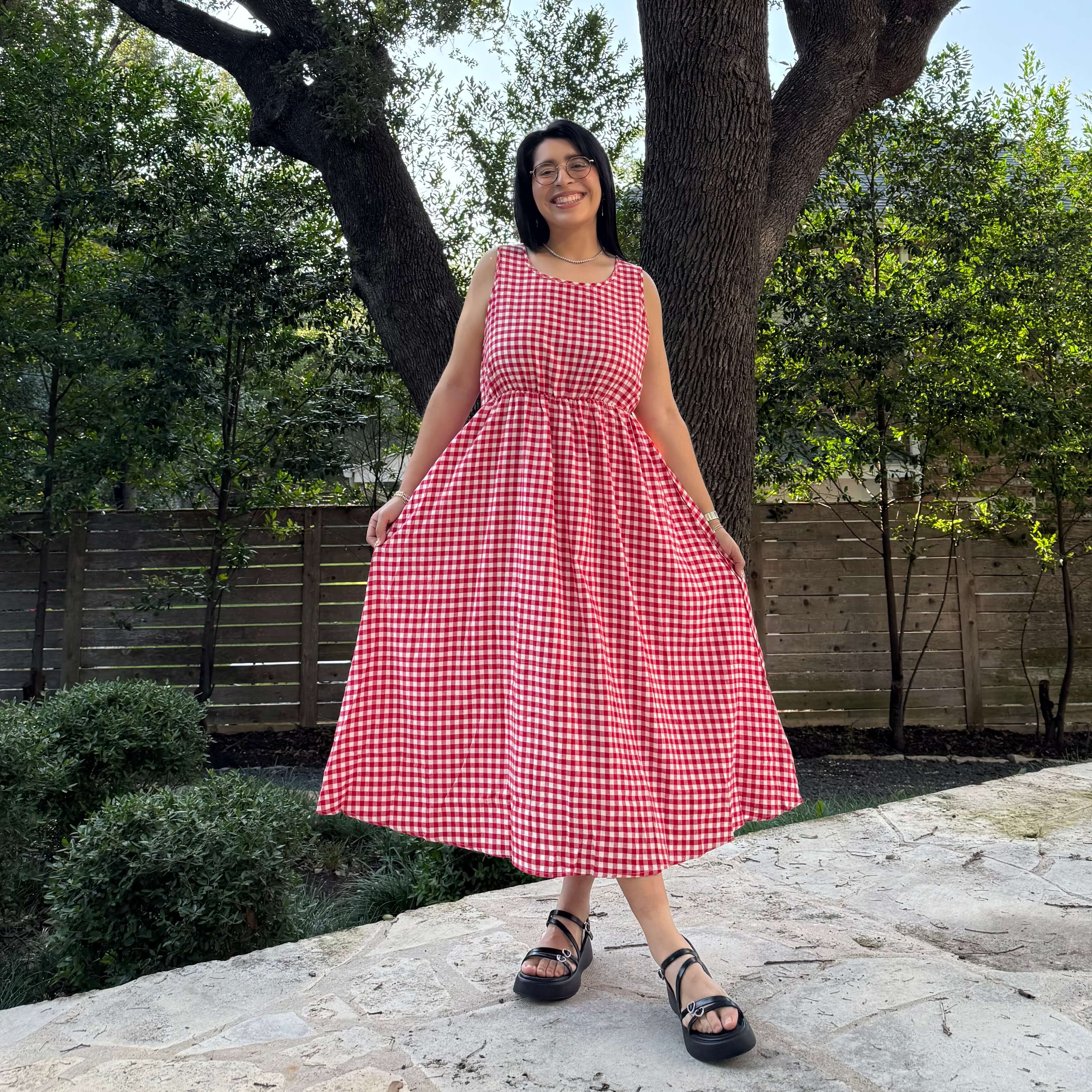 Sleeveless Midi Dress - Tomato