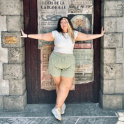 Summer Gingham Shorts - Matcha